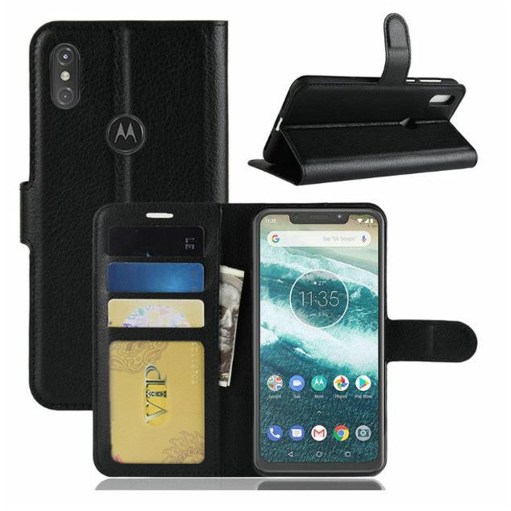 Leather Folio Wallet Case for Motorola Moto One Vision Leather Folio Wallet Case for Motorola Moto One Vision